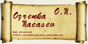 Ozrenka Maćašev vizit kartica